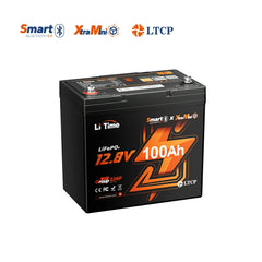 LiTime 12V 100Ah Xtra-Mini Bluetooth Small LiFePO4 Deep Cycle Battery