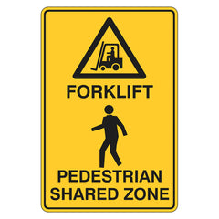 Warning Sign - Forklift Pedestrian Shared Zone